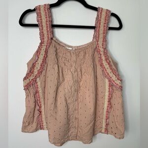 House of Harlow boho ruffle eyelet tank